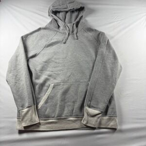 Champion Authentic Womens XL Heather Grey Raglan Pullover Hoodie Two Tone Fleece